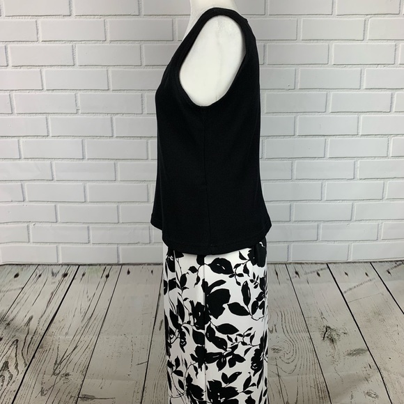 SCARLETT Sleeveless Popover Maxi Dress Black & White Size 9/10 - Picture 2 of 6